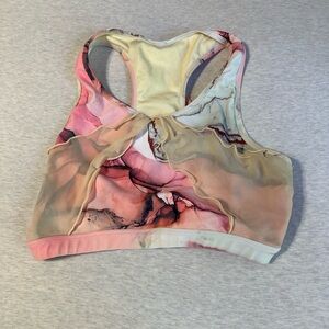 Bendy Brand Pastel River Marble Print Sports Bra